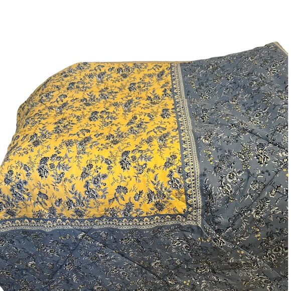 Laura Ashley Yellow & Blue Floral Cottage Comforter & Pillow Case Set Queen Full - Picture 4 of 8